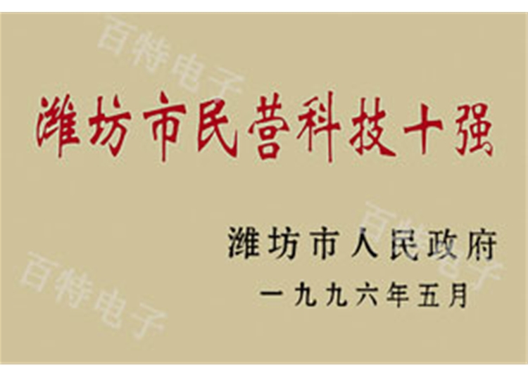 潍坊市民营科技十强